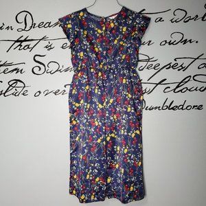 ob*sess Blue Floral Satin Feel Cropped Pant Romper, PL